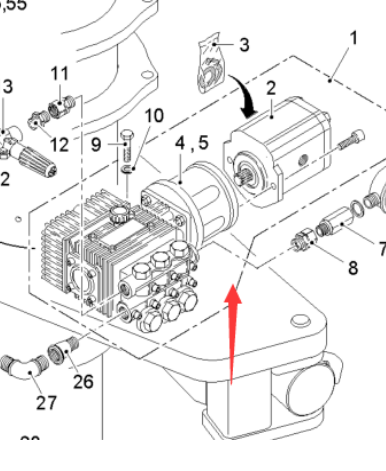  road milling machine high-pressure cleaning water pump part number 2628761