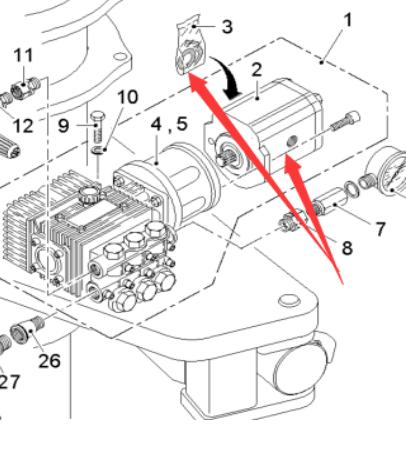  Road Milling Machine Water Pump Drive Motor Part Number 2130346
