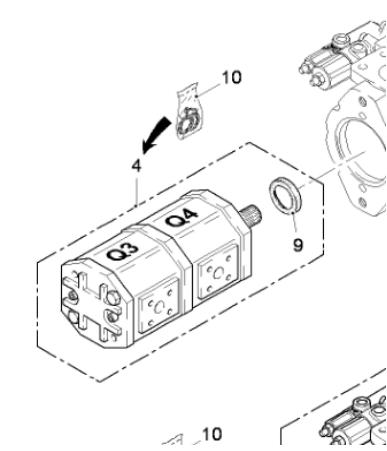  road milling machine dual gear pump Q3+Q4 part number 2074043
