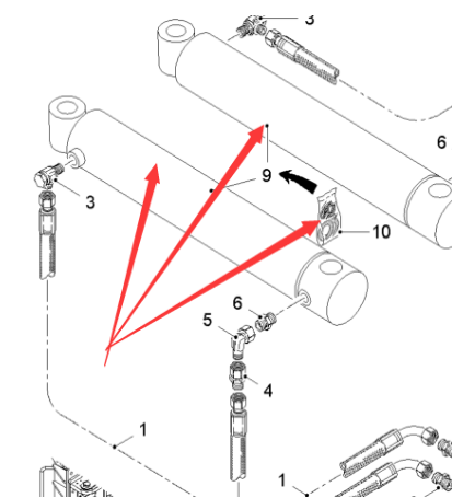  road milling machine steering cylinder part number 191923