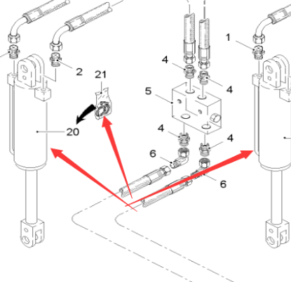  road milling machine side paving suspension lifting cylinder part number 118474