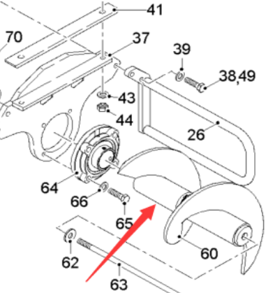 road milling machine left spiral distributor part number 76985