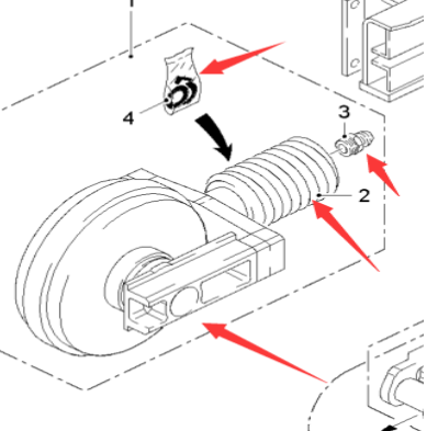  road milling machine guide wheel assembly part number 120584