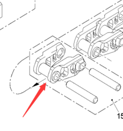  Road Surface Milling Machine Chain Rail Link Link Part Number 129281