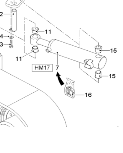  road milling machine rear steering cylinder part number 2203984