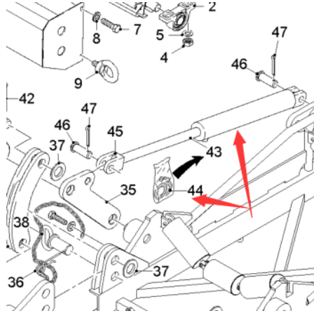  road milling machine conveyor belt folding cylinder part number 47244