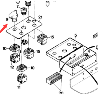  road milling machine three-speed switch head (black) Part number 16305