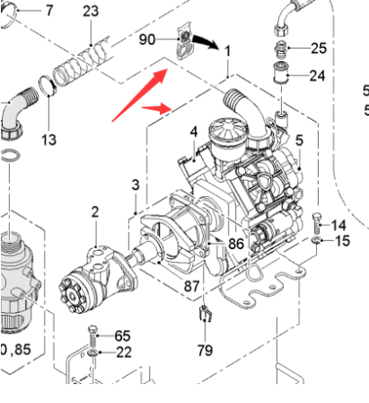  Pavement Milling Machine W195 Milling Machine Water Pump Repair Kit Part Number 2633408