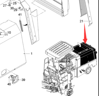  Road Milling Machine W100H Front Panel Part Number 2264821