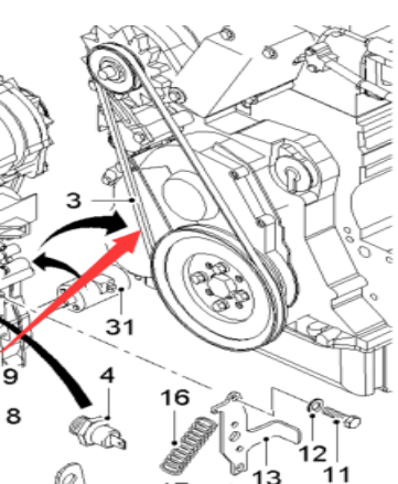  road milling machine milling drum belt part number 171088
