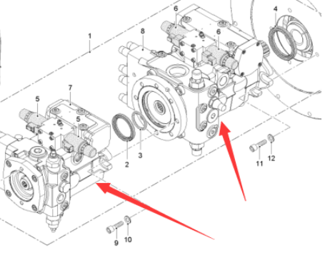  road milling machine dual plunger pump part number 2319215