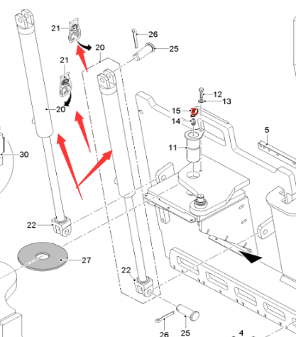  road milling machine tailgate lifting cylinder part number 2257133