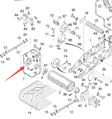  road milling machine drive roller bearing seat part number 18333