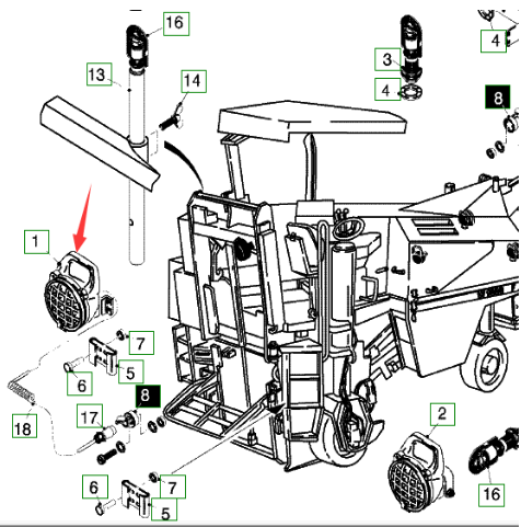  Road Milling Machine Work Light Part Number 37013