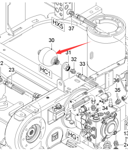  road milling machine walking accumulator part number 2477824