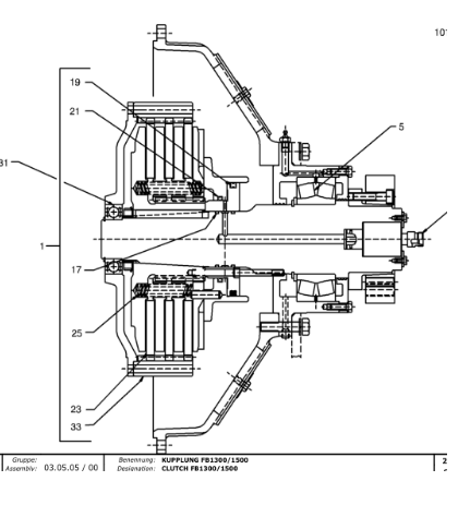  road milling machine milling drum clutch assembly part number 159245