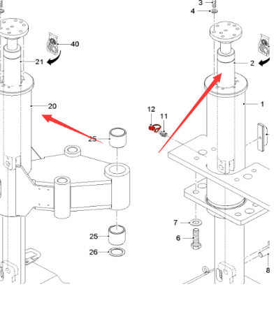  Road Milling Machine Leg Cylinder Part Number 171095