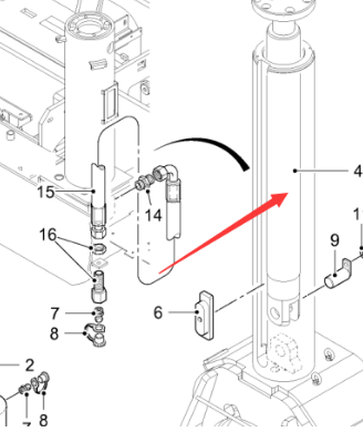  road milling machine leg lifting cylinder part number 199578