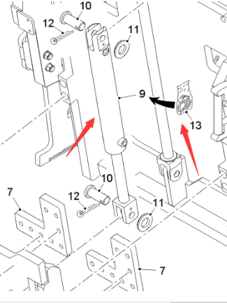  road milling machine tailgate lifting cylinder part number 106527