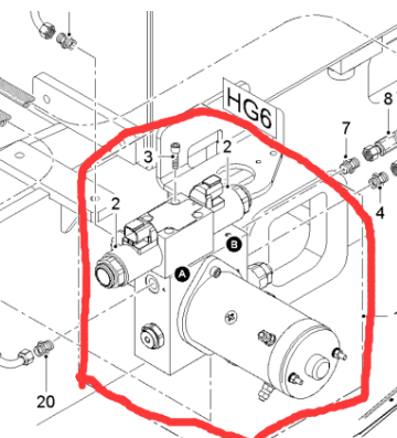  road milling machine roof lifting cylinder pump part number 2586222