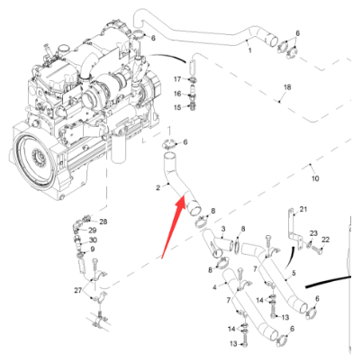  Road Milling Machine Engine Water Pipe III Part Number 145692