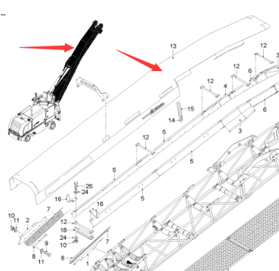  road milling machine conveyor belt cover (tarpaulin) part number 2068759