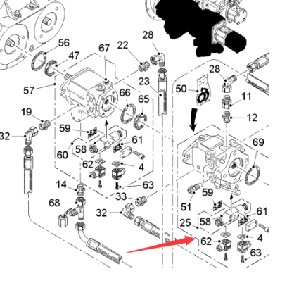  road milling machine rear hydraulic pump part number 143333
