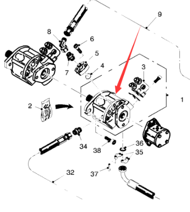  road milling machine front hydraulic pump part number 79128