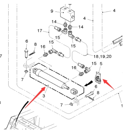  Road Surface Milling Machine Horizontal Shift Cab Cylinder Part Number 80533