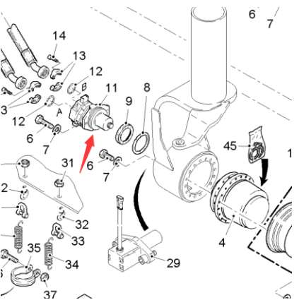  road milling machine left walking motor part number 192791