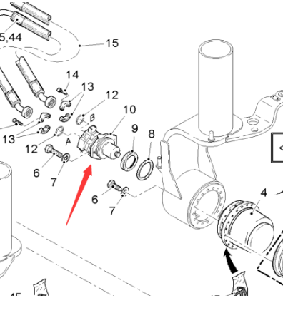  road milling machine left rear walking motor part number 192792