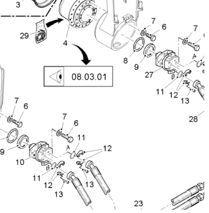  road milling machine right side walking motor part number 192793