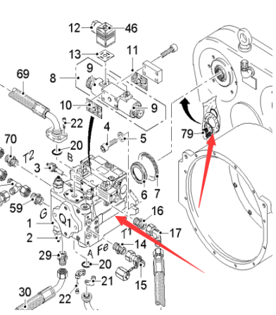 road milling machine walking pump assembly part number 167036