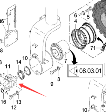  road milling machine left walking motor part number 80022
