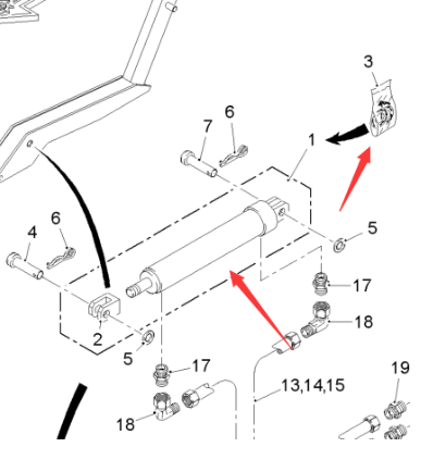  road milling machine folding cab oil cylinder part number 1769