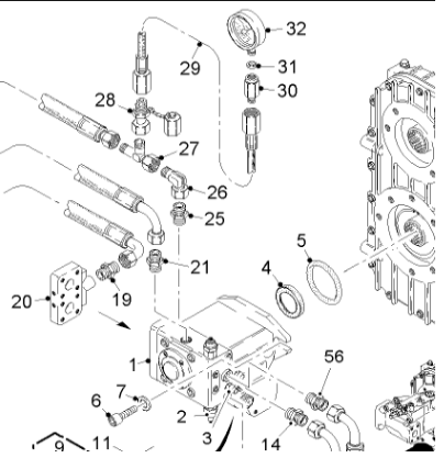  road milling machine walking pump pressure gauge part number 5008