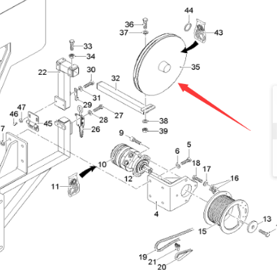  road milling machine dual hose reel part number 47891