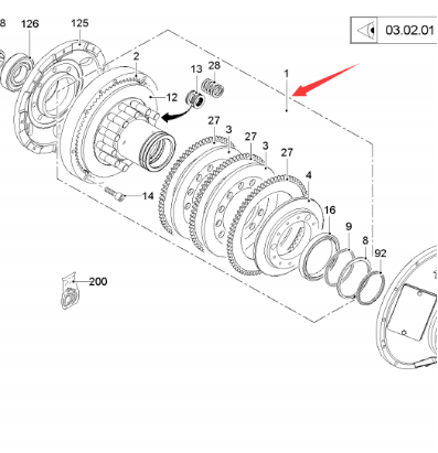  road milling machine clutch shaft part number 2445192
