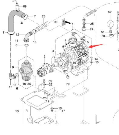  road milling machine sprinkler pump piston part number 200089