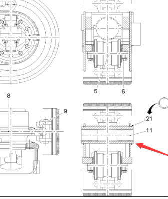  road milling machine track bracket bearing part number 153718
