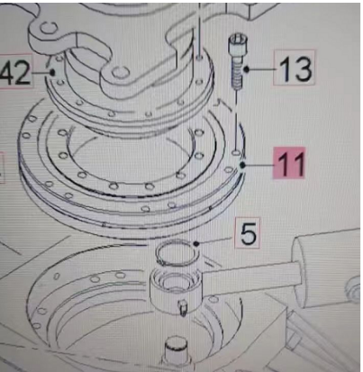  road milling machine rotary support part number 66502