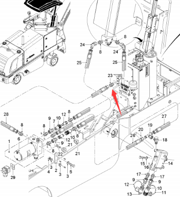  road milling machine oil pipe joint part number 30243