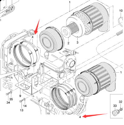  road milling machine air filter bracket part number 19152