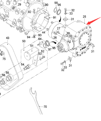  road milling machine milling drum clutch assembly part number 2086584