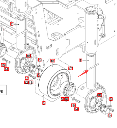  road milling machine wheel bracket part number 2273163