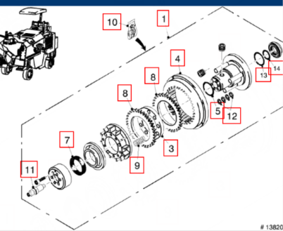  road milling machine milling drum clutch assembly part number 138200