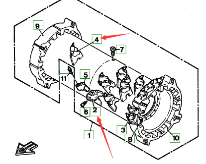  road milling machine milling drum base part number 89072