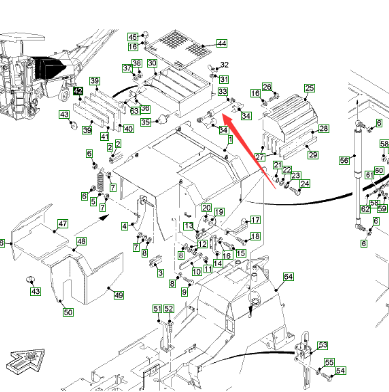  road milling machine engine cover Gas Spring part number 7532