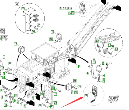  Road Milling Machine Work Light Part Number 2145206
