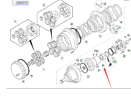  road milling machine, drum reducer, bearing part number 25108
